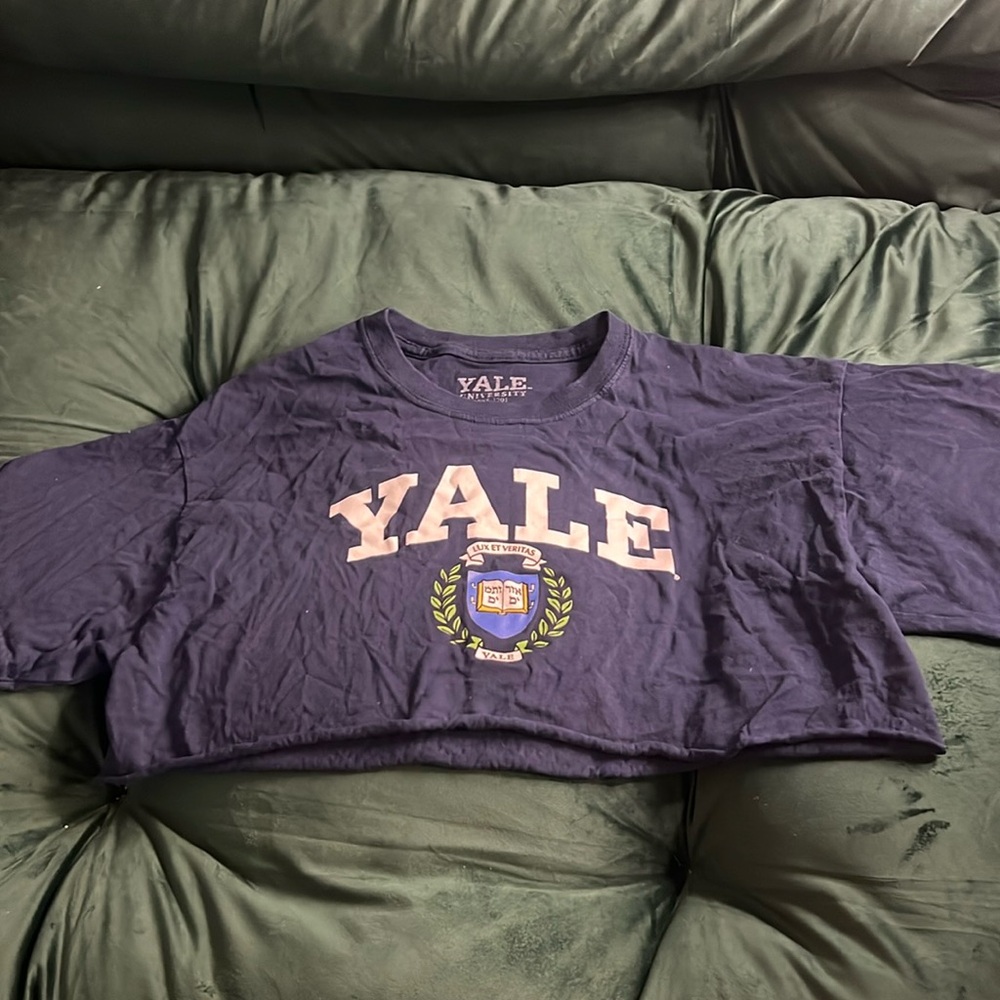 Blue Yale Cropped Shirt